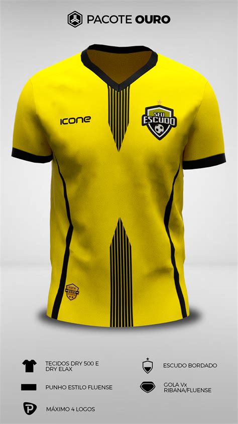 Camisa 3d Pacote Linha Pro Ouro Em 2024 Camisa Blusas De Futebol Camisetas