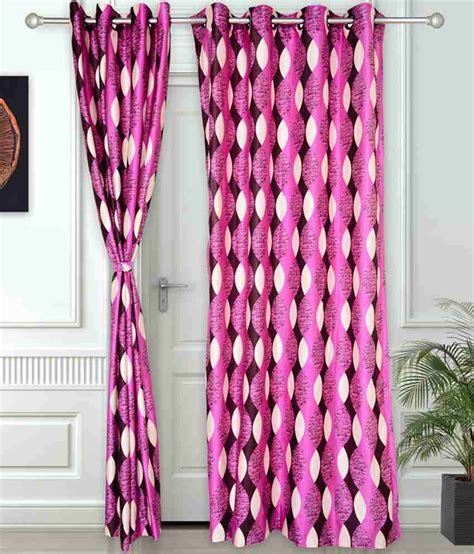 Story Home Set Of Door Eyelet Polyester Curtains Pink Buy Story