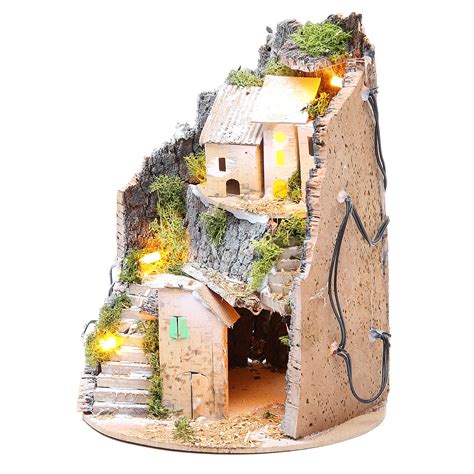 Borgo Grotta Presepe Semitondo Luci X Cm Vendita Online Su Holyart