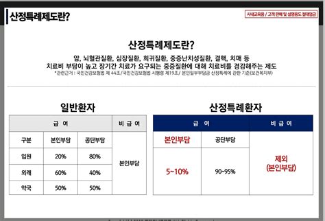 산정특례제도 한번에 이해하기 의료실비보험