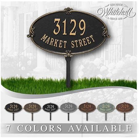 Amazon Whitehall Personalized Cast Metal Address Plaque Lawn