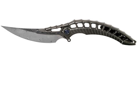 Rike Knife Alien4 Damasteel Dark Grey Zakmes Voordelig Kopen Bij