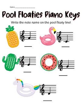 Pool Floaties Piano Keys Treble Clef By Amber Waldron Studios Tpt