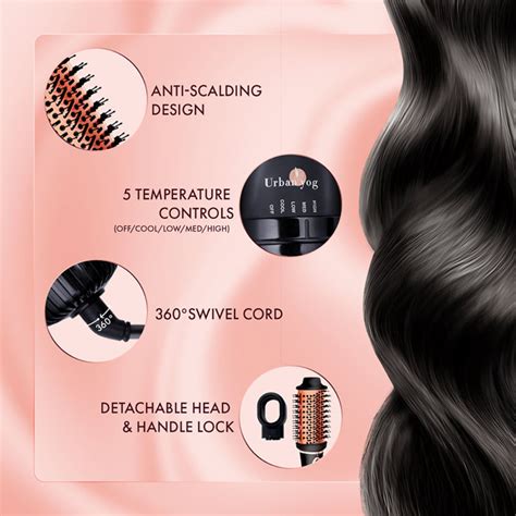 Buy Urbanyog Hair Dryer And Volumizer Hot Air In Styling Brush Rose Gold Online