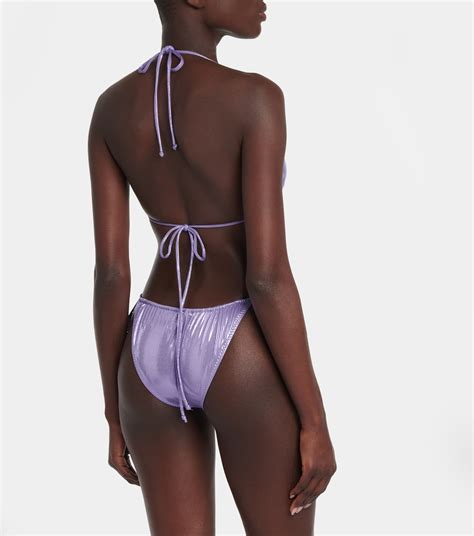 String Metallic Bikini Bottoms In Purple Norma Kamali Mytheresa