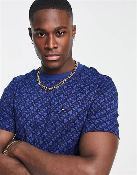 Tommy Hilfiger Logo Print T Shirt In Navy Asos