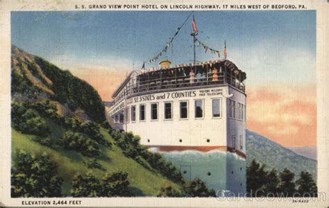 S.S. Grand View Point Hotel on Lincoln Highway Bedford, PA Postcard