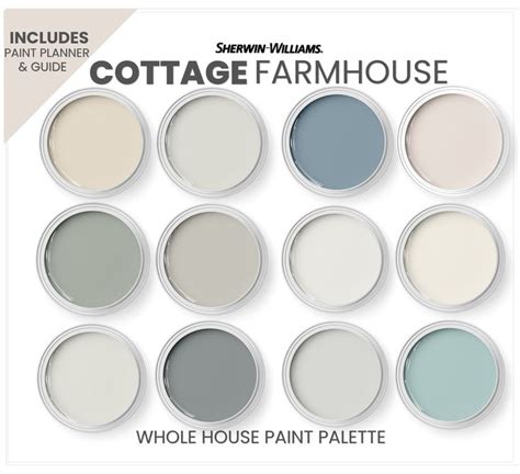 Cottage Farmhouse Paint Palette With Sherwin Williams Colors