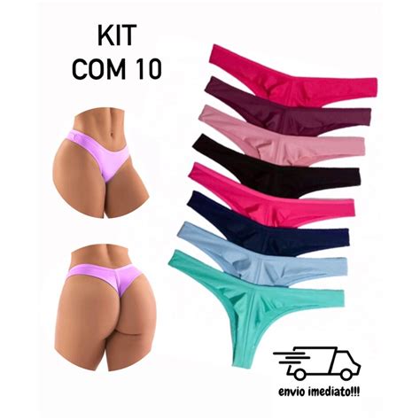 Kit calcinhas fio dental fio duplo levanta bumbum sensual confortável