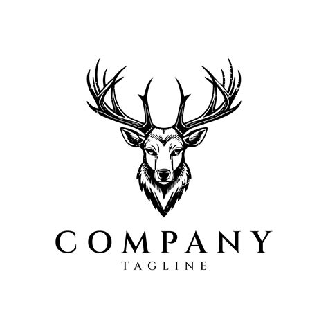 Premium Vector Deer Head Hipster Retro Logo Design Vector Illustration