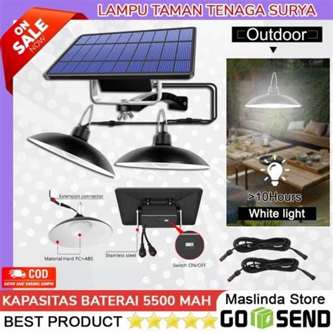 Jual Lampu Teras Tenaga Surya Sensor Cahaya Solar Panel Tahan Air Ip65