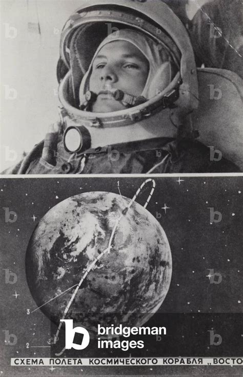 Image of Soviet cosmonaut Yuri Gagarin, the first man in space, 1961 by ...