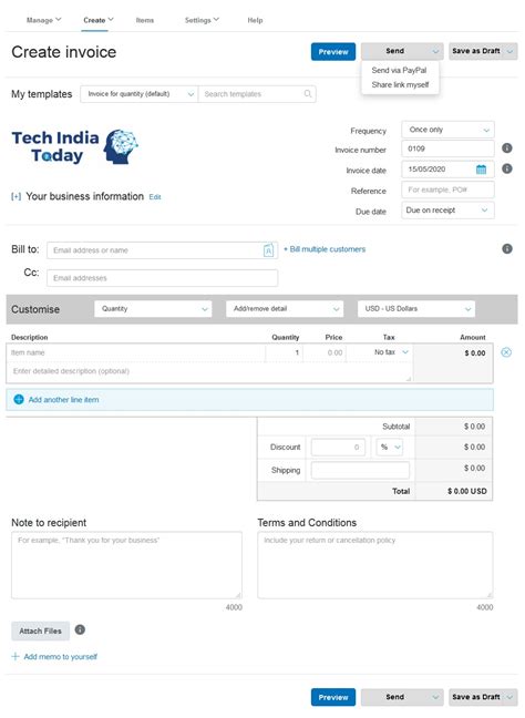 Create A Paypal Invoice Invoice