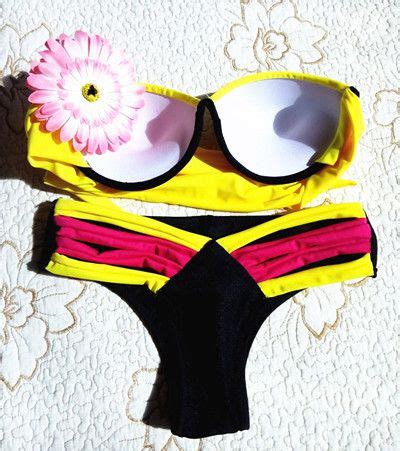 2021 2015 Bandage Bikini Bright Color Multicolor Sexy Triangle Swimsuit Beachwear Bikini Set For