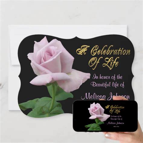 Celebration Of Life Invitation Lavender Rose Zazzle