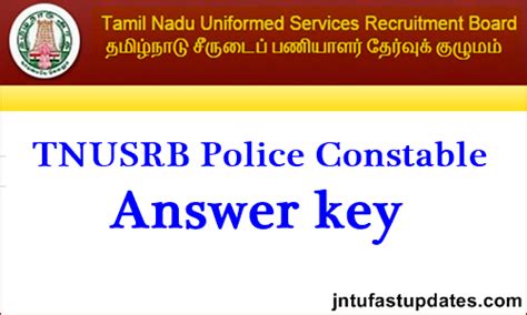 TNUSRB Police Constable Answer Key 2023 Released Jail Warder