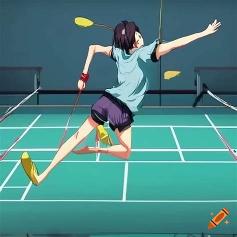 Anime Guy Diving Onto Badminton Court On Craiyon