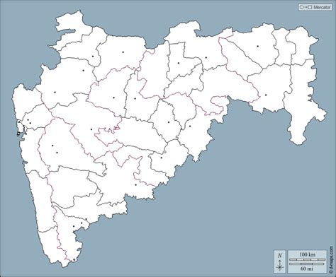 Maharashtra District Map Outline