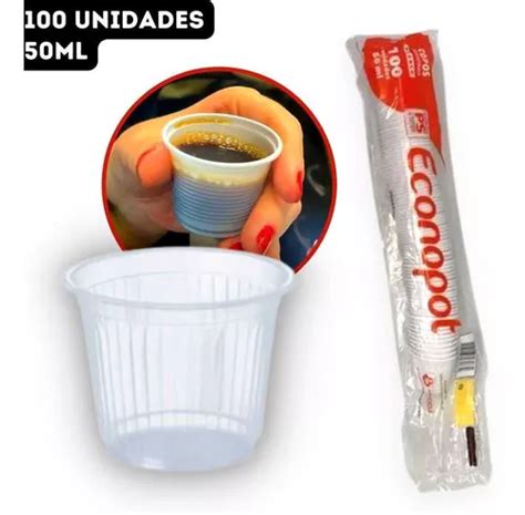 Un Copo Pl Stico Ml Descart Vel Cristal Caf Econopot Mercadolibre