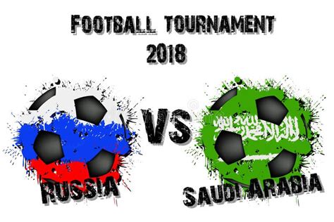 Soccer Game Russia Vs Saudi Arabia Stock Vector Illustration Of