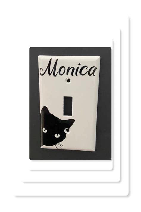 Cat Light Switch Cover Personalized Light Switch Cover Black Cat Black ...