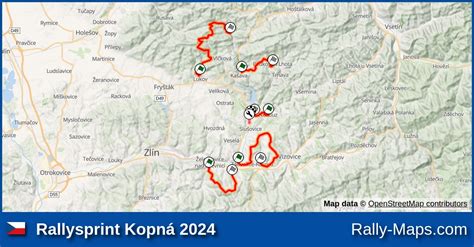 Streckenverlauf Rallysprint Kopná 2024 MSR RallyeKarte de