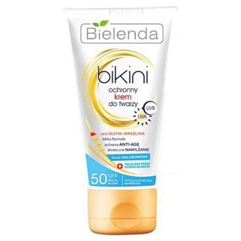 Bielenda Bikini Ochronny krem do twarzy SPF 50 do cery suchej i wrażliwej wysoka ochrona