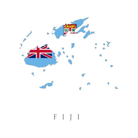 Flag Republic Of Fiji National Map Of Fiji With The Fijian National