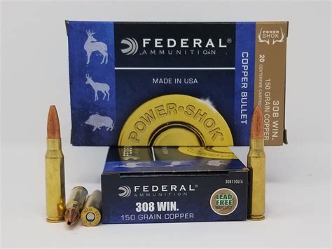 Federal 308 Win Ammunition Power Shok 308150lfa 150 Grain Copper Hollow