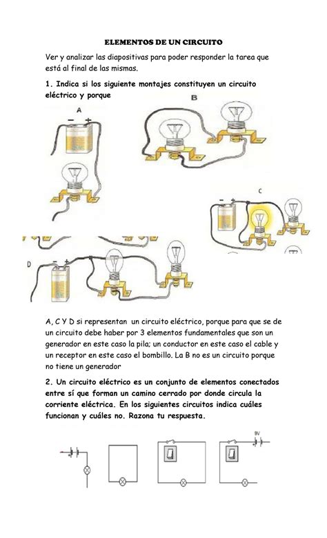 Elementos De Un Circuito Elementos De Un Circuito Ver Y Analizar Las