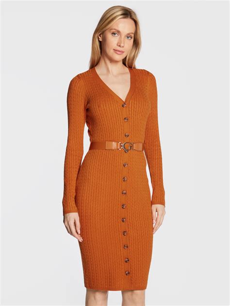 Guess Úpletové šaty Lena W2BK54 Z2YJ2 Oranžová Slim Fit Modivo sk