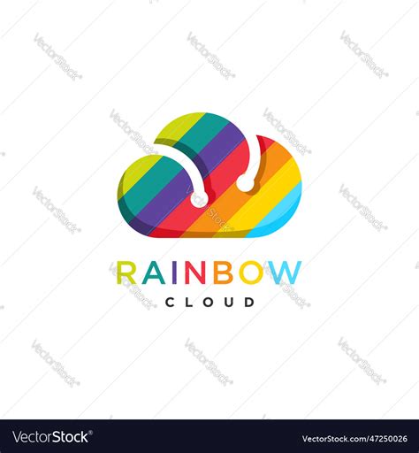 Rainbow Cloud Technology Logo Design Template Vector Image