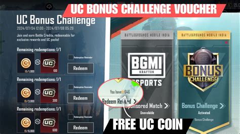 Uc Bonus Challenge Back In Bgmi Bonus Challenge Voucher Trick Bgmi