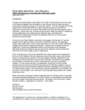 Fillable Online FDLE LEGAL BULLETIN Sex Offenders Fax Email Print PdfFiller