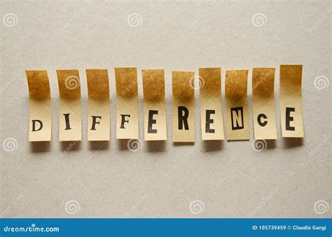 difference word  sticky letters royalty  stock photography