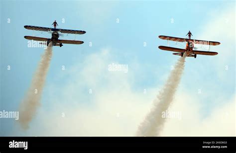 East Kirkby Air Show Wing Walkinbg Display Stock Photo Alamy