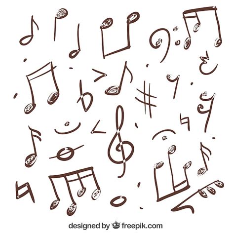 Variety Of Hand Drawn Musical Notes Vector Free Download