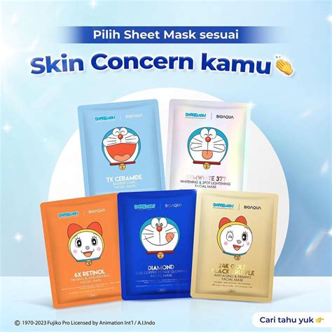 Jual READY BIOAQUA X DORAEMON Sheet Mask Masker Wajah BPOM Diamond Blue