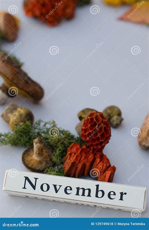 The Month Of November With The Gifts Of Autumn. Stock Photo - Image of ...