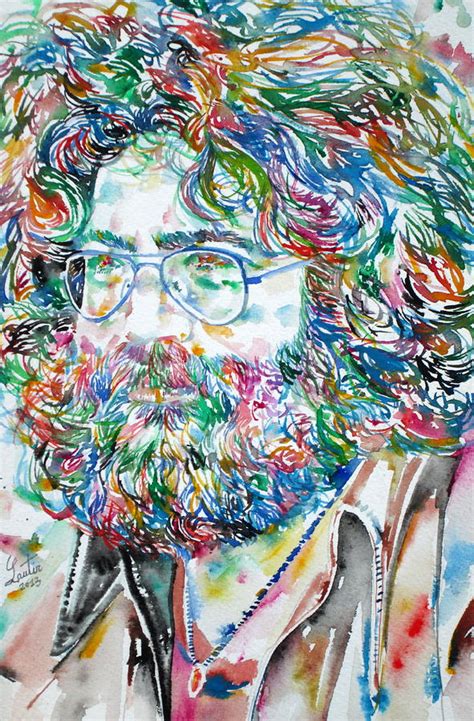 Jerry Garcia Watercolor Portrait 3 By Fabrizio Cassetta