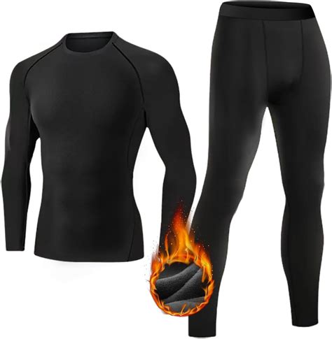 Thermal Underwear Mens Set Winter Warm Quick Dry Top And Bottoms