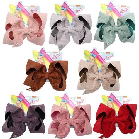 Set Of 7 Jojo Bows Large Corduroy Unicorn Hair Clips For Girls From ...