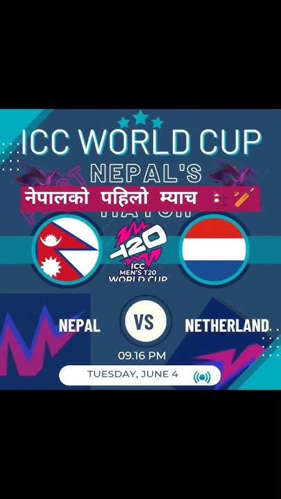 Nepal🇳🇵vs Netherland🇳🇱 Icc Mens T20 World Cup 🏏 Would Cup 2024 Shorts Icc Cricket Ytshorts