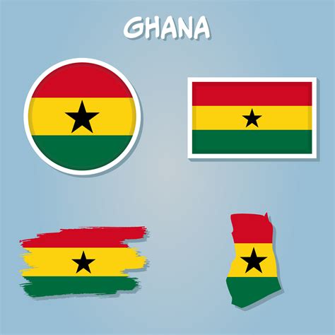 Vector illustration ghana indepencence day with ghana flag colo and