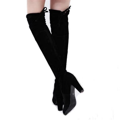 Wensiou Women Winter Long Thigh High Boots Sexy Fashion Lady Solid