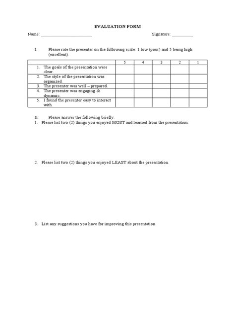 Evaluation Form | PDF