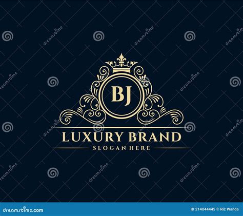 BJ Initial Letter Gold Calligraphic Feminine Floral Hand Drawn Heraldic