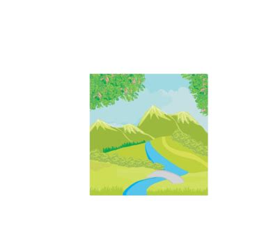 Mountain Landscapeillustration River Clip Painting Vector, River, Clip ...