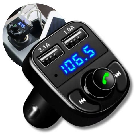 TRANSMITER SAMOCHODOWY BLUETOOTH FM MP3 SD ŁADOWARKA 2x USB