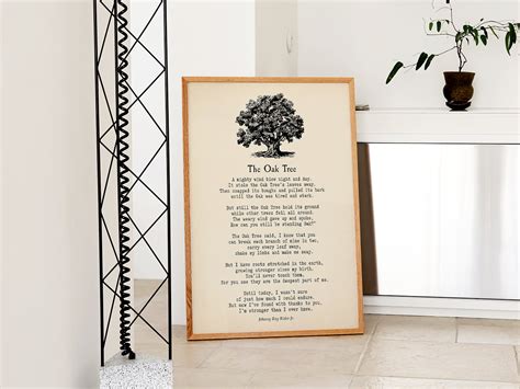 The Oak Tree Poem By Johnny Ray Ryder Vintage Nature Printable Tree